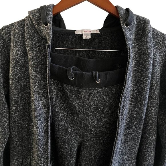 Rasio Jogger Pants and Hoodie Womens Large Black Sequin 2 Piece Workout Outfit - Picture 8 of 14